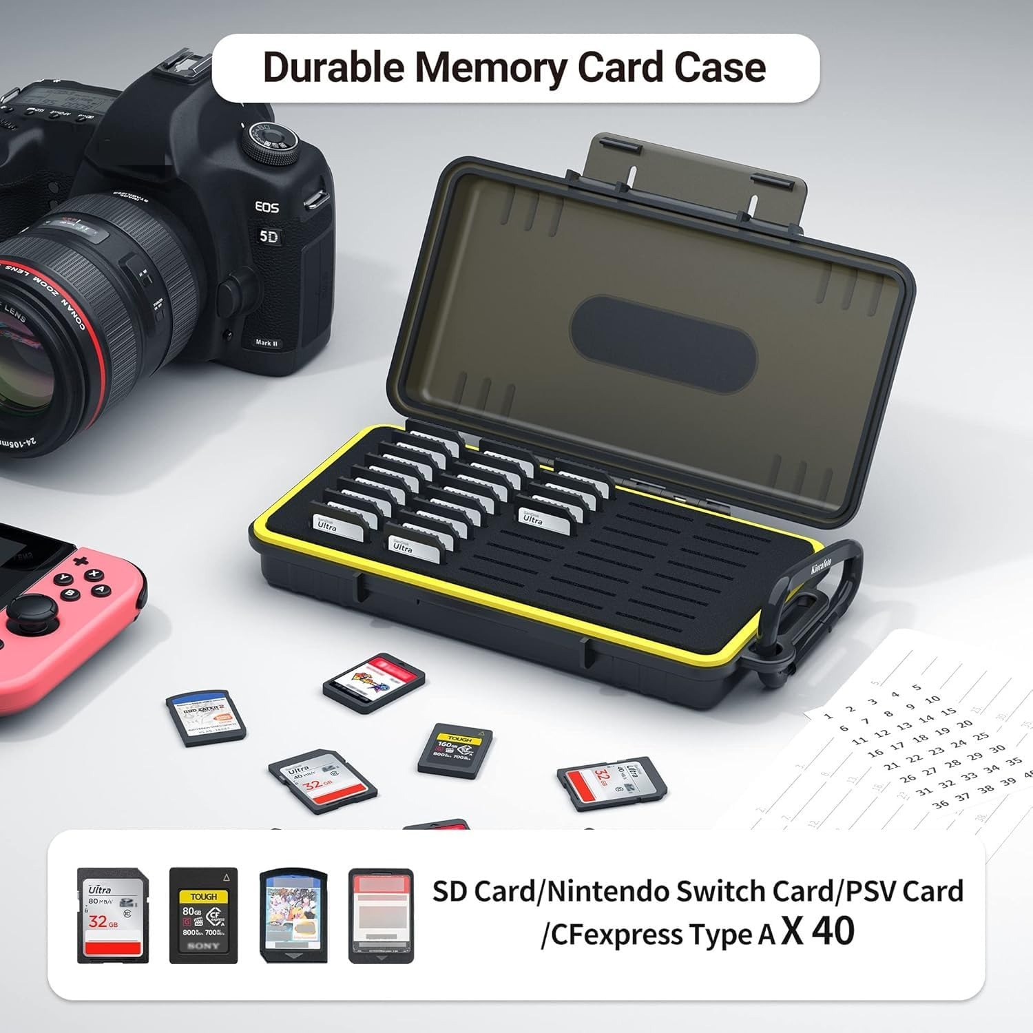40-Slot SD Card Case with Carabiner: image 2