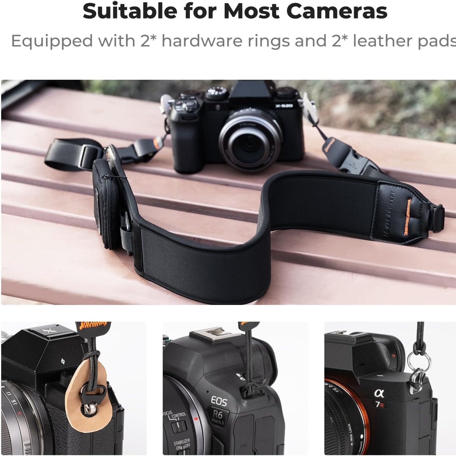 Wide Neoprene Camera Strap with Zip Pocket: image 3