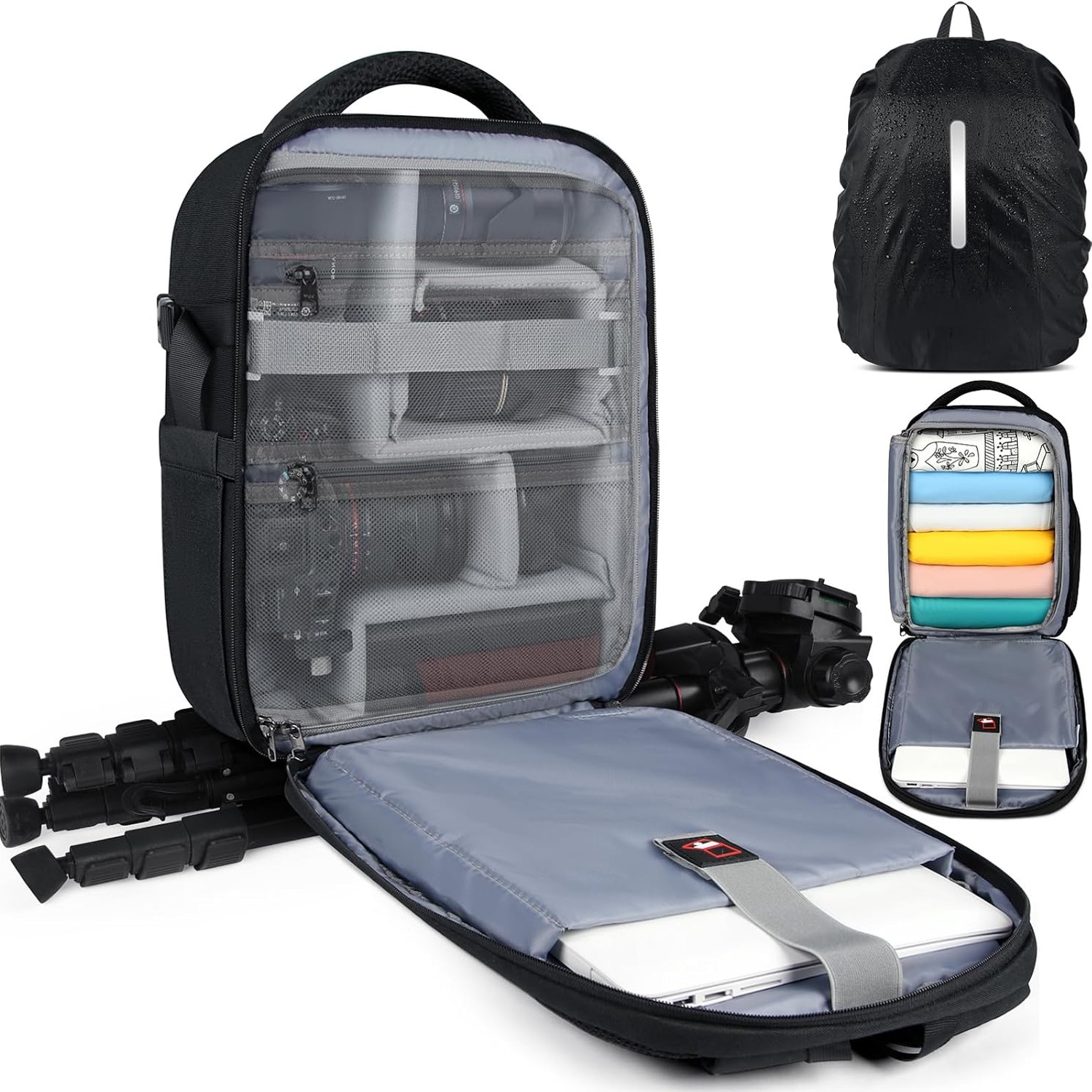 DSLR Camera Backpack with Laptop Sleeve and Rain Cover