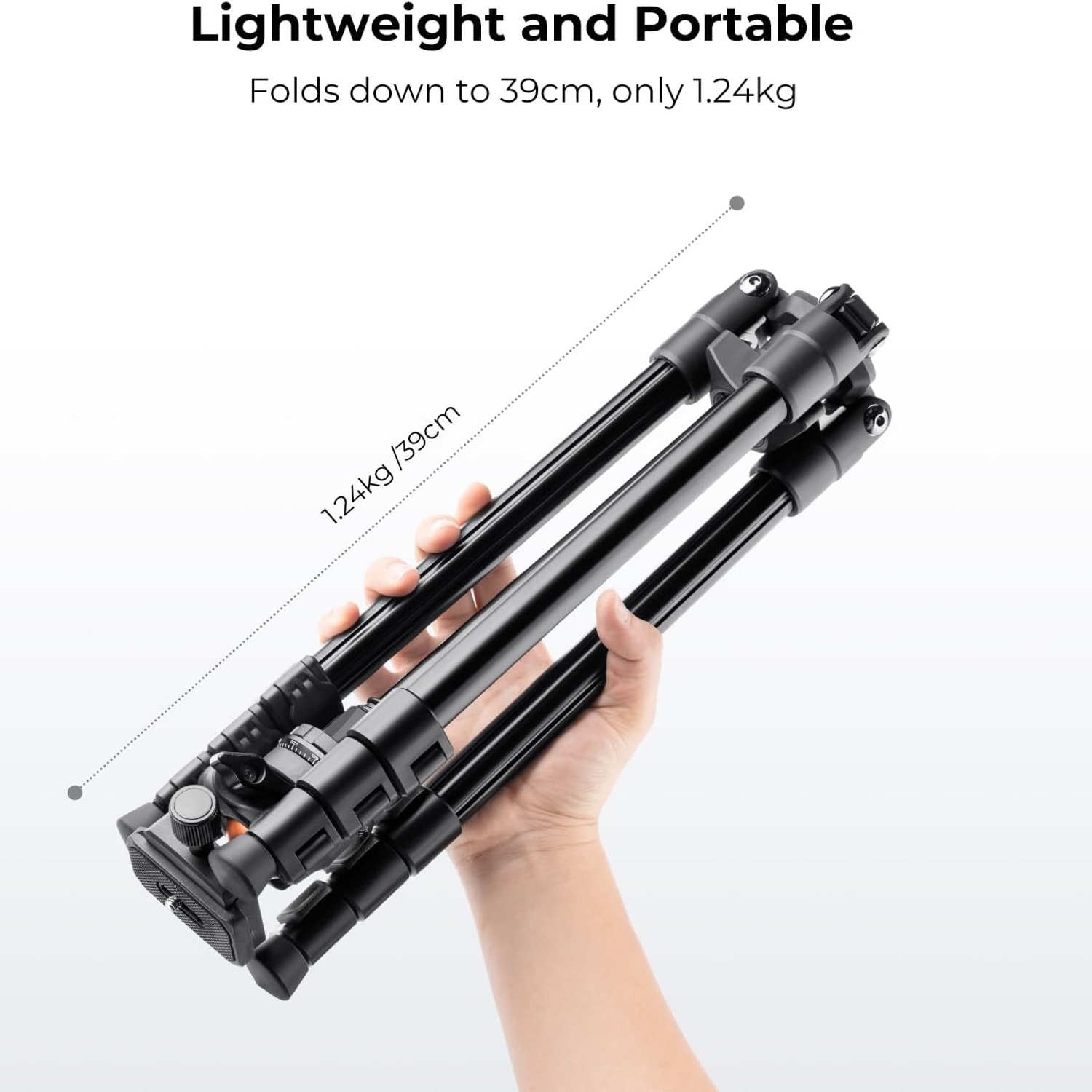 163cm Lightweight Travel Camera Tripod with 28mm Ball Head: image 3