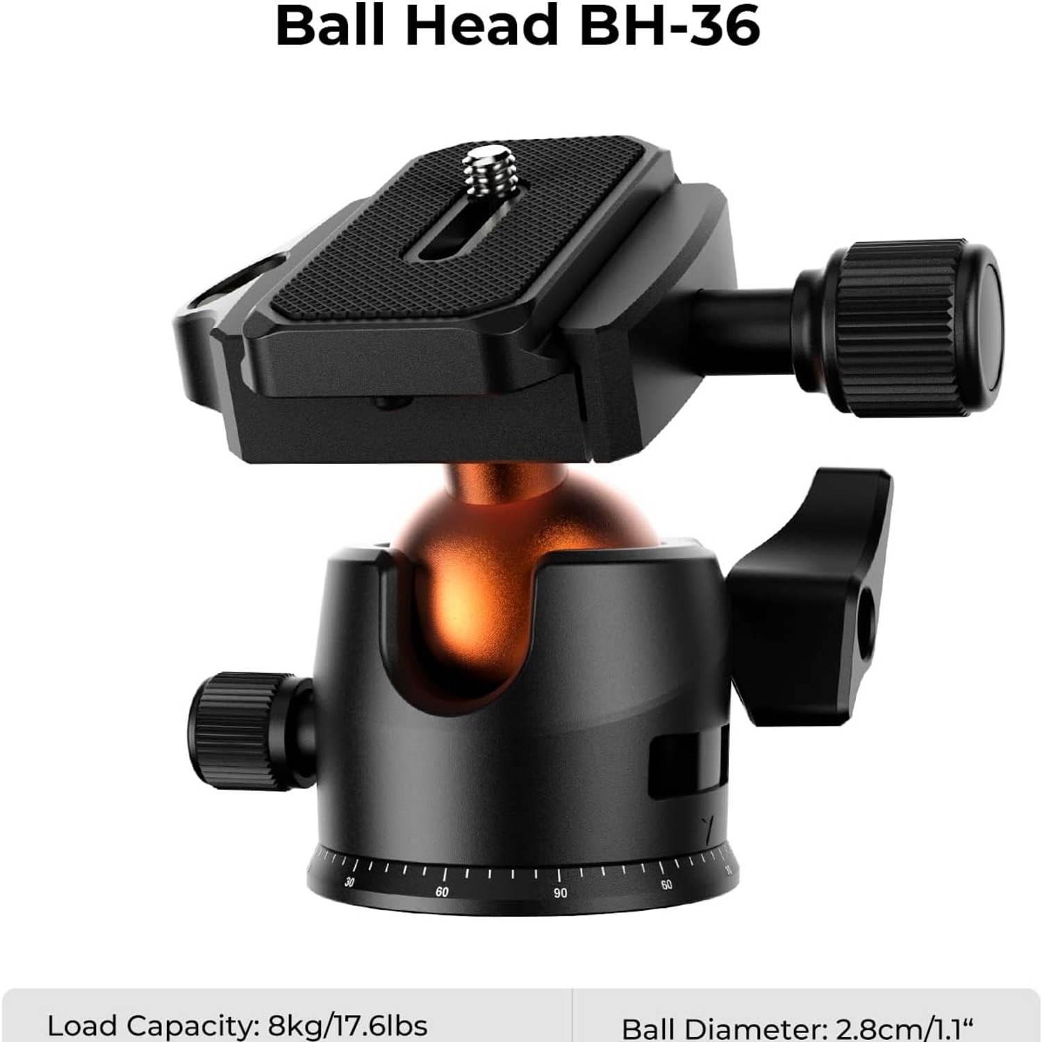 163cm Lightweight Travel Camera Tripod with 28mm Ball Head: image 5