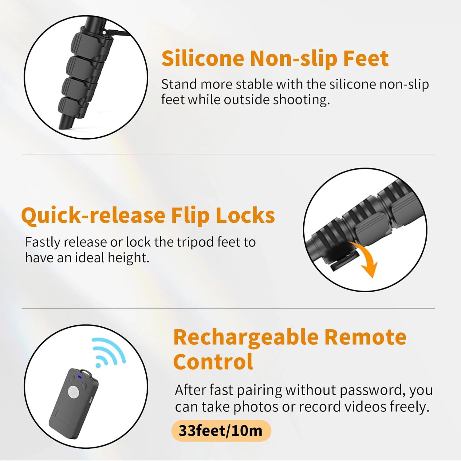 170cm Aluminium Camera Tripod with Phone Mount, Remote and Travel Bag: image 4
