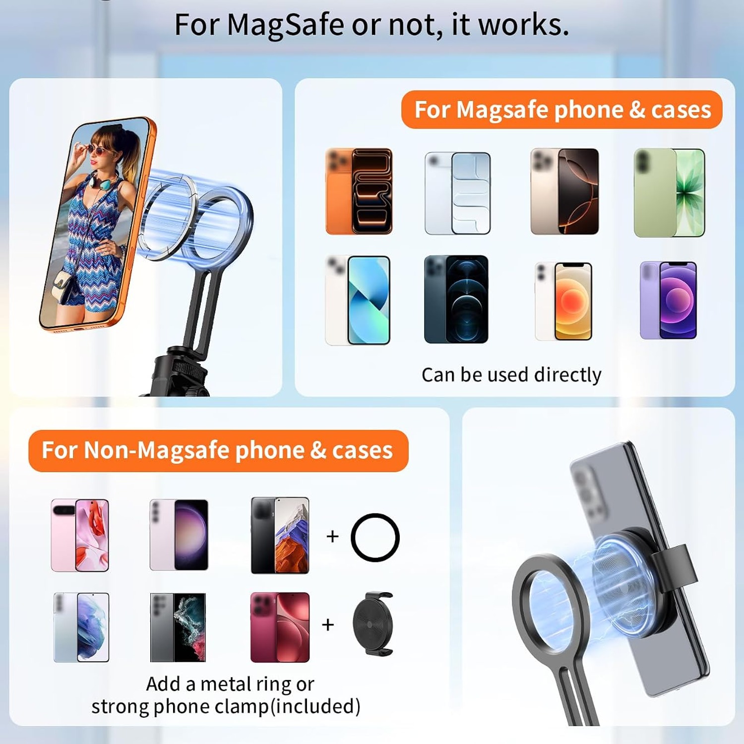 Magnetic Phone Tripod and Selfie Stick 175cm with Wireless Remote: image 2
