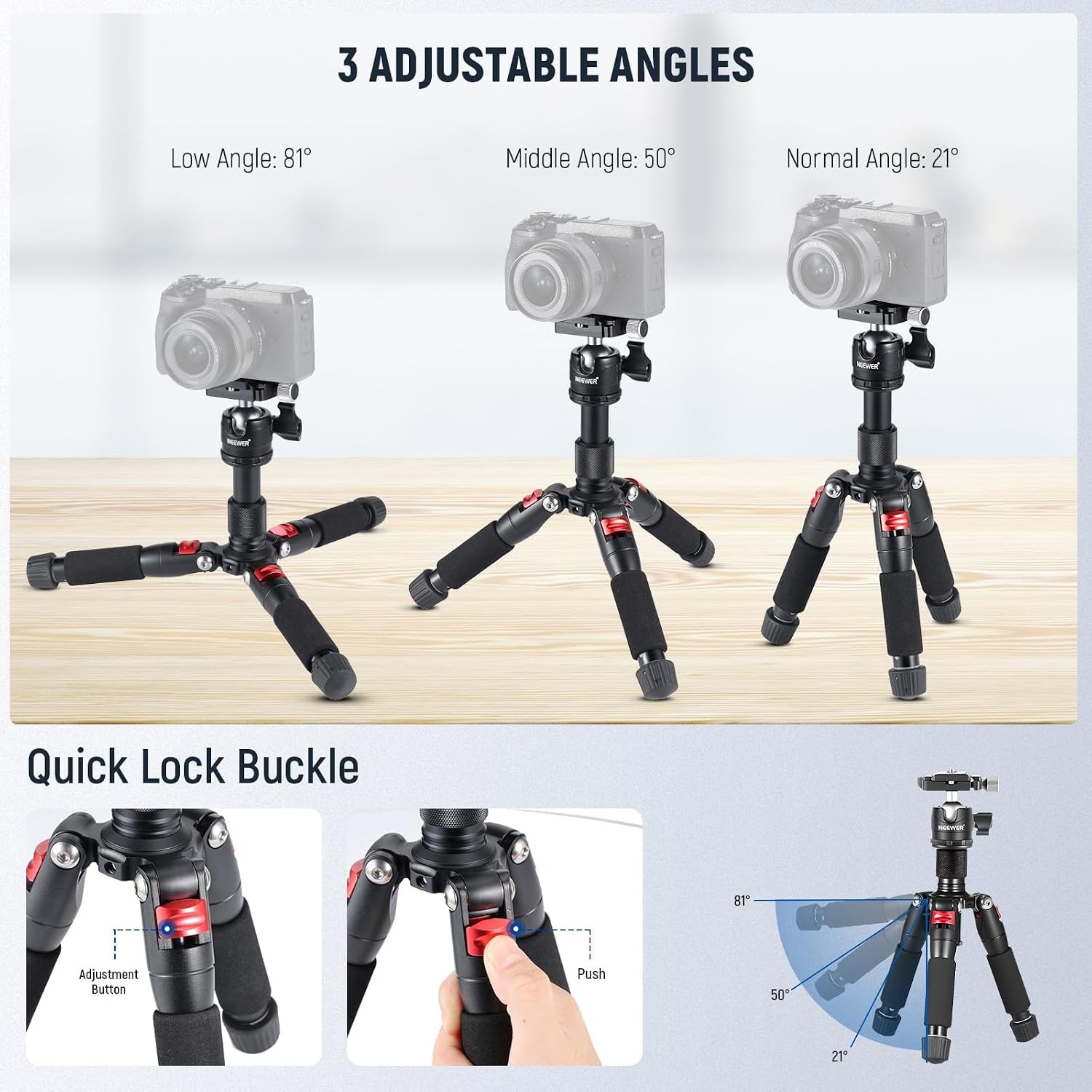 Mini Tabletop Tripod 50cm with 360 Degree Ball Head