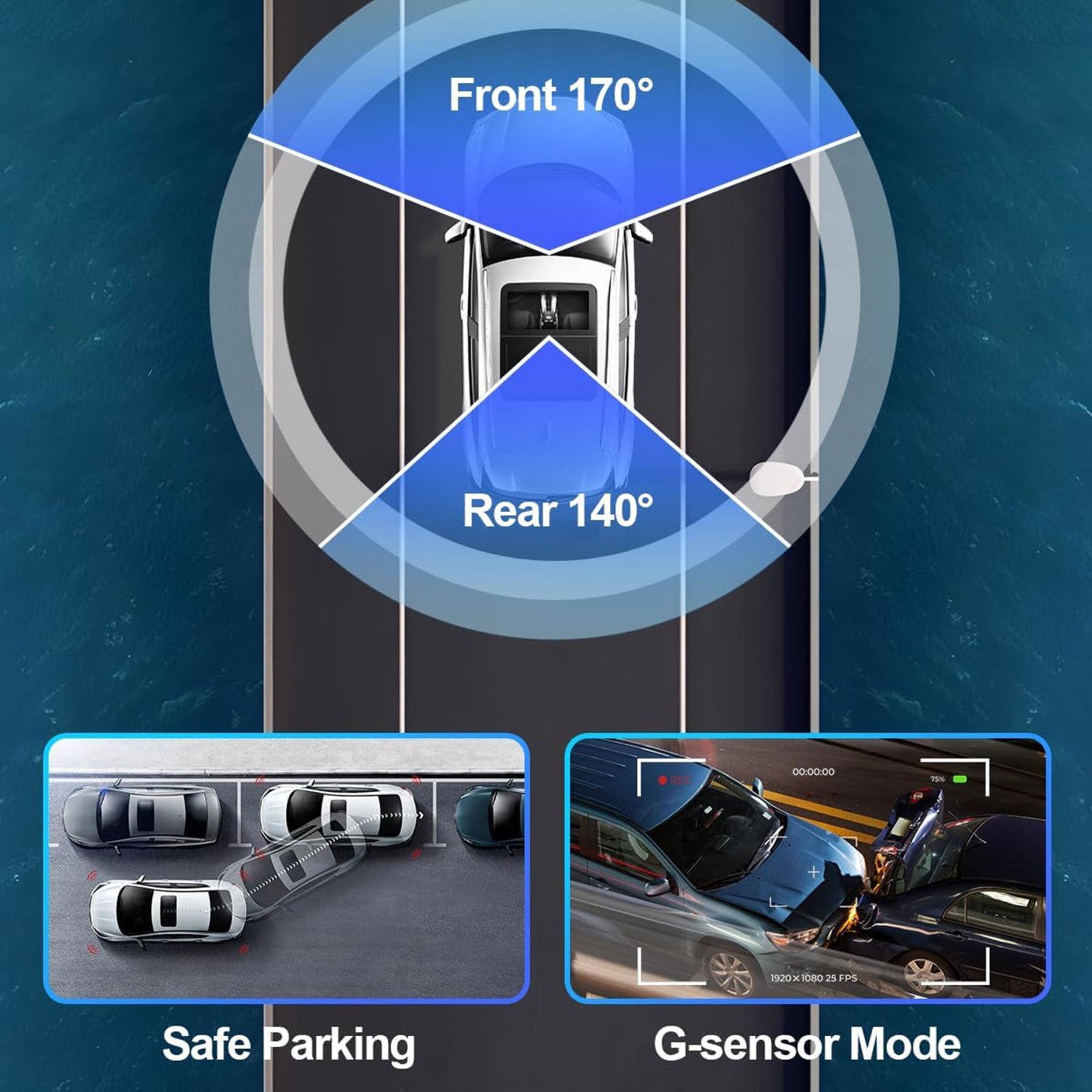 CHORTAU 2K Dual Dash Cam with 3-Inch Screen: image 3