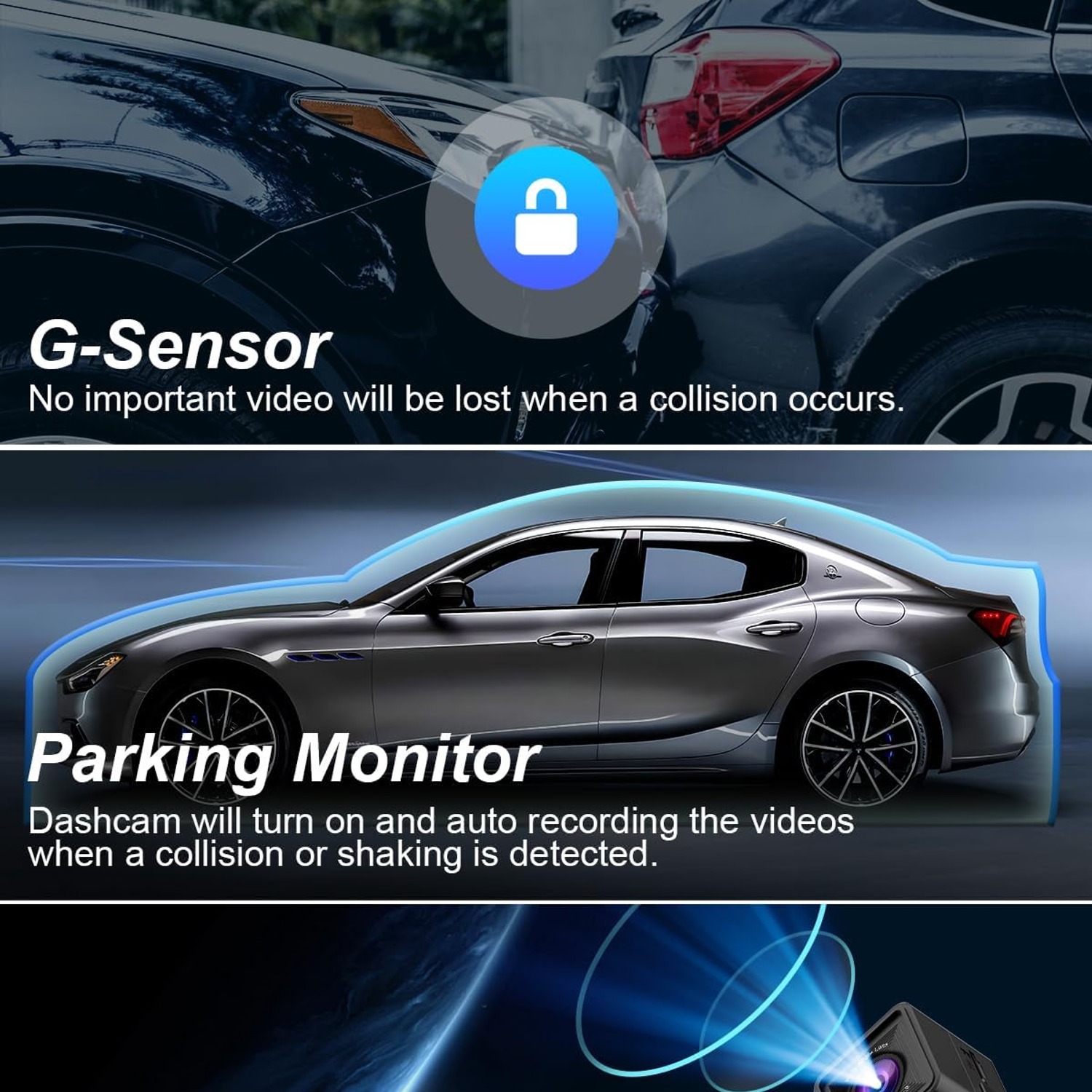 CHORTAU 2K Dual Dash Cam with 3-Inch Screen: image 5