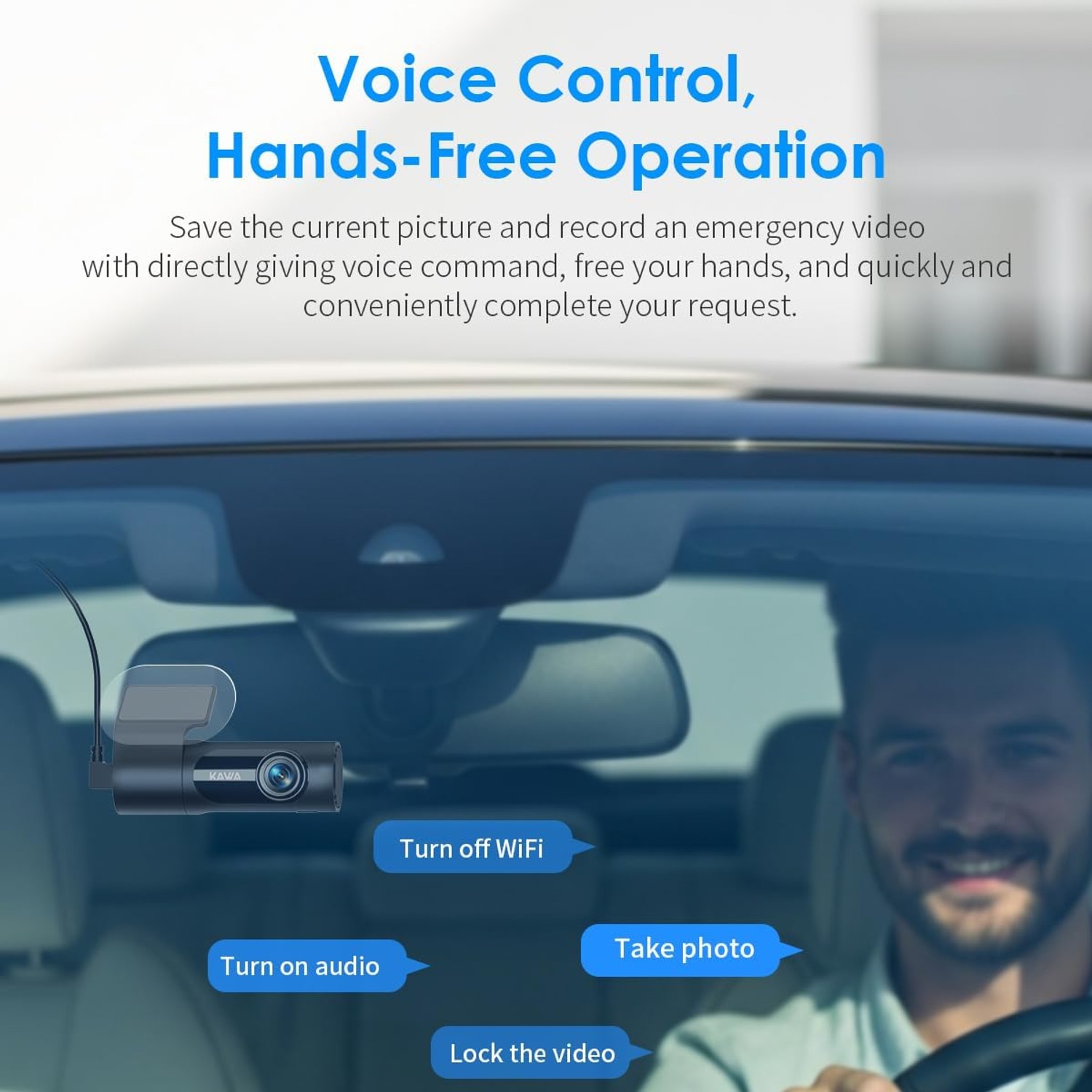 KAWA D6 3K Voice Control Dash Cam with Built-In WiFi: image 3