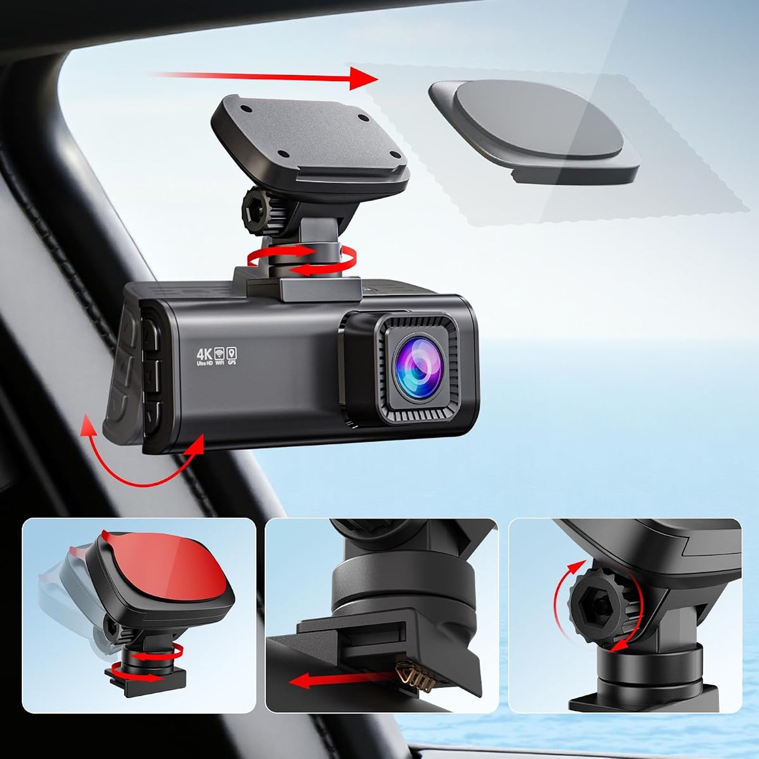 REDTIGER F7N 4K Dual Dash Cam with WiFi, GPS and 64GB Card: image 3