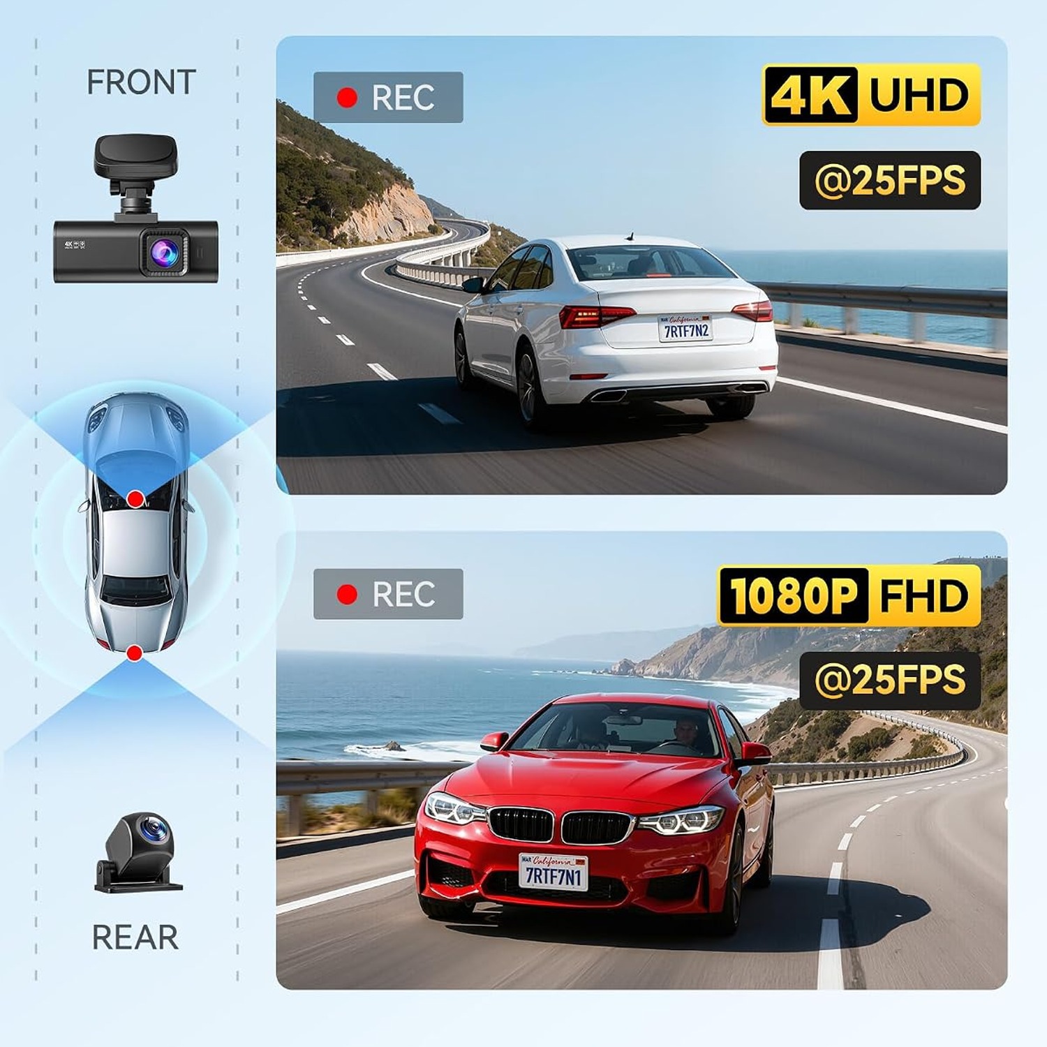 REDTIGER F7N 4K Dual Dash Cam with WiFi, GPS and 64GB Card: image 6