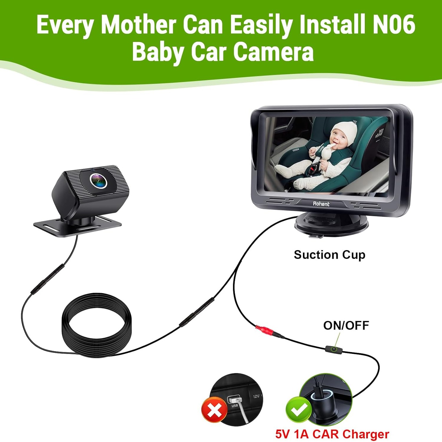1080p Baby Car Camera with 4.3 Inch Monitor: image 2