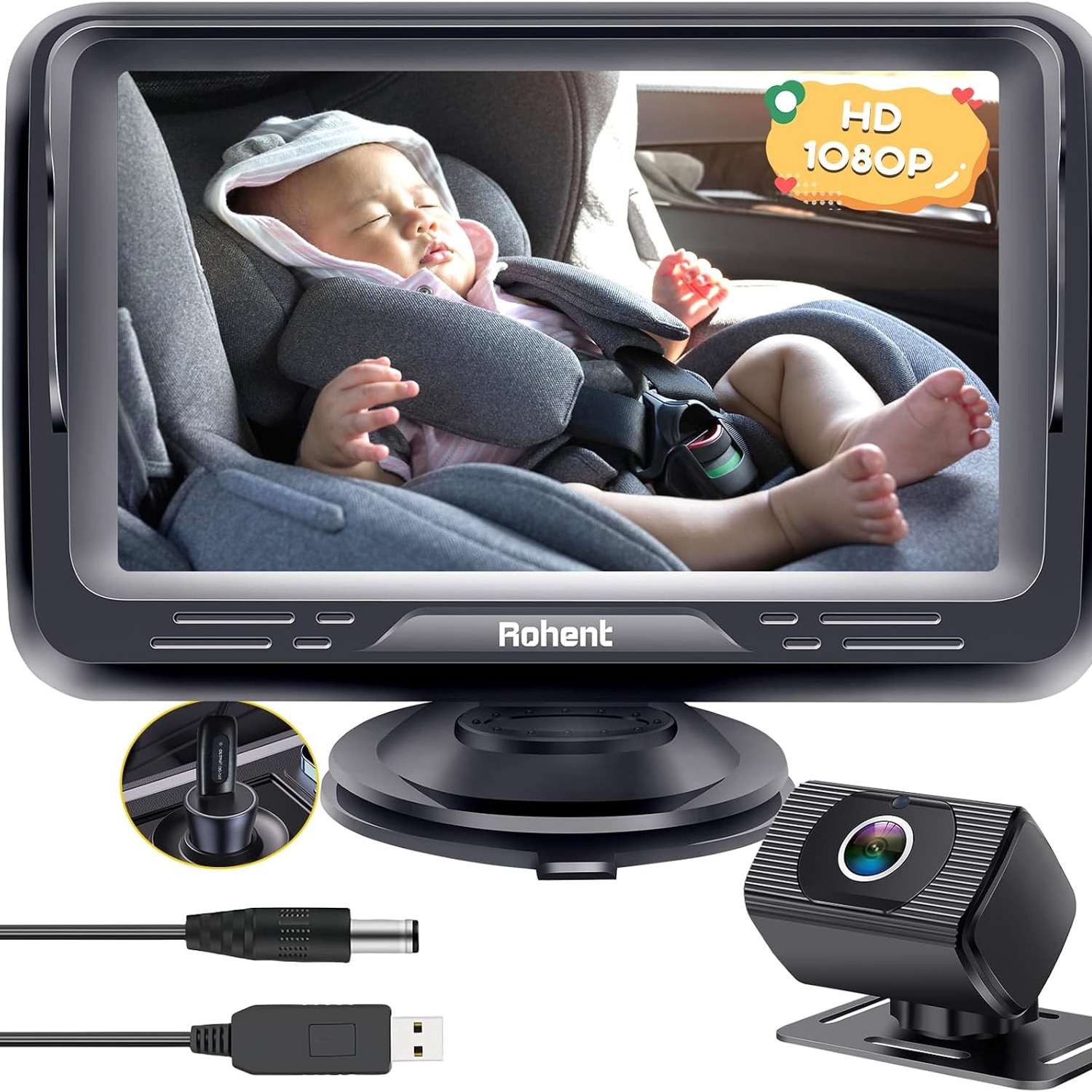 1080p Baby Car Camera with 4.3 Inch Monitor: image 1