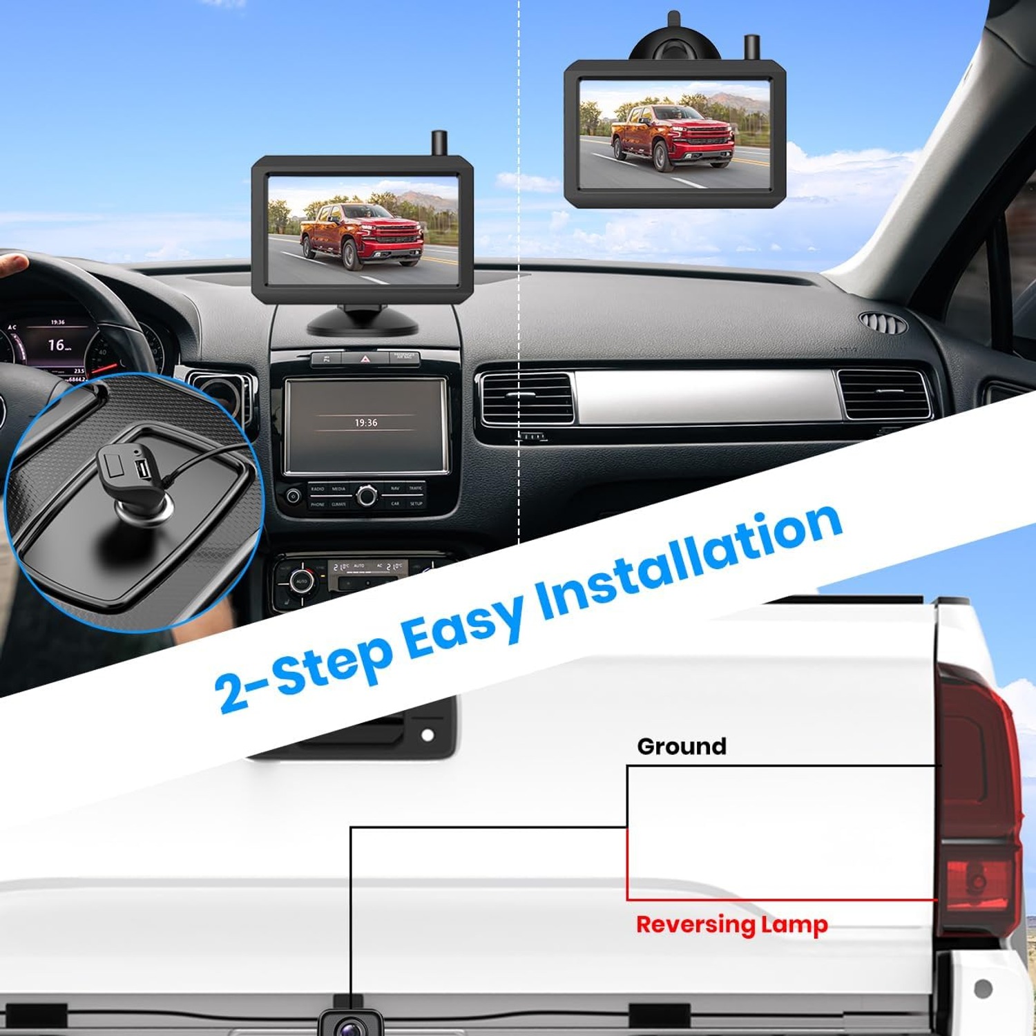 AUTO-VOX W7 Wireless Reversing Camera with 5 Inch Monitor: image 5