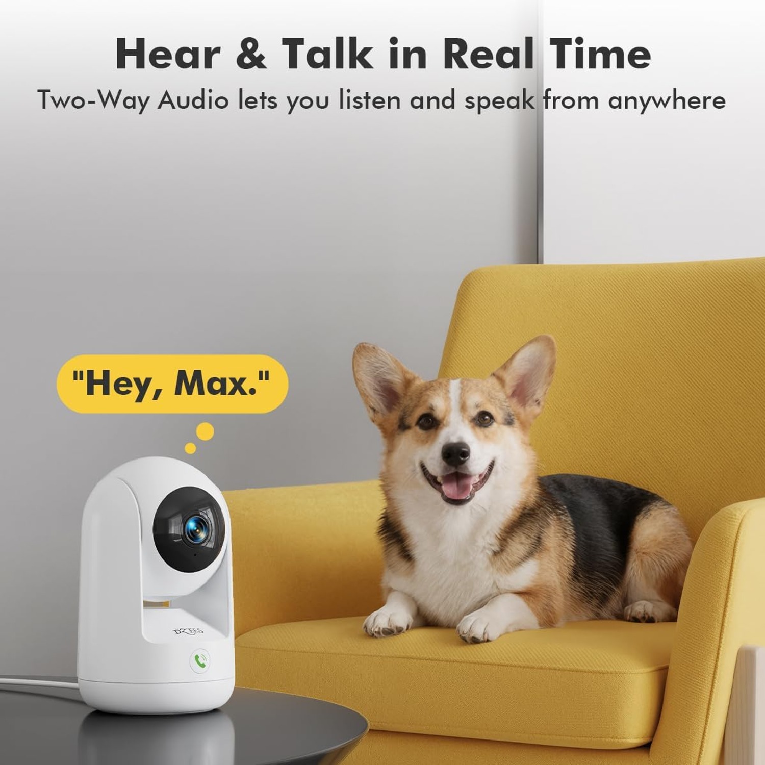 Dzees CA49 2K Indoor Camera with Dual Band WiFi and 360 Degree Pan Tilt