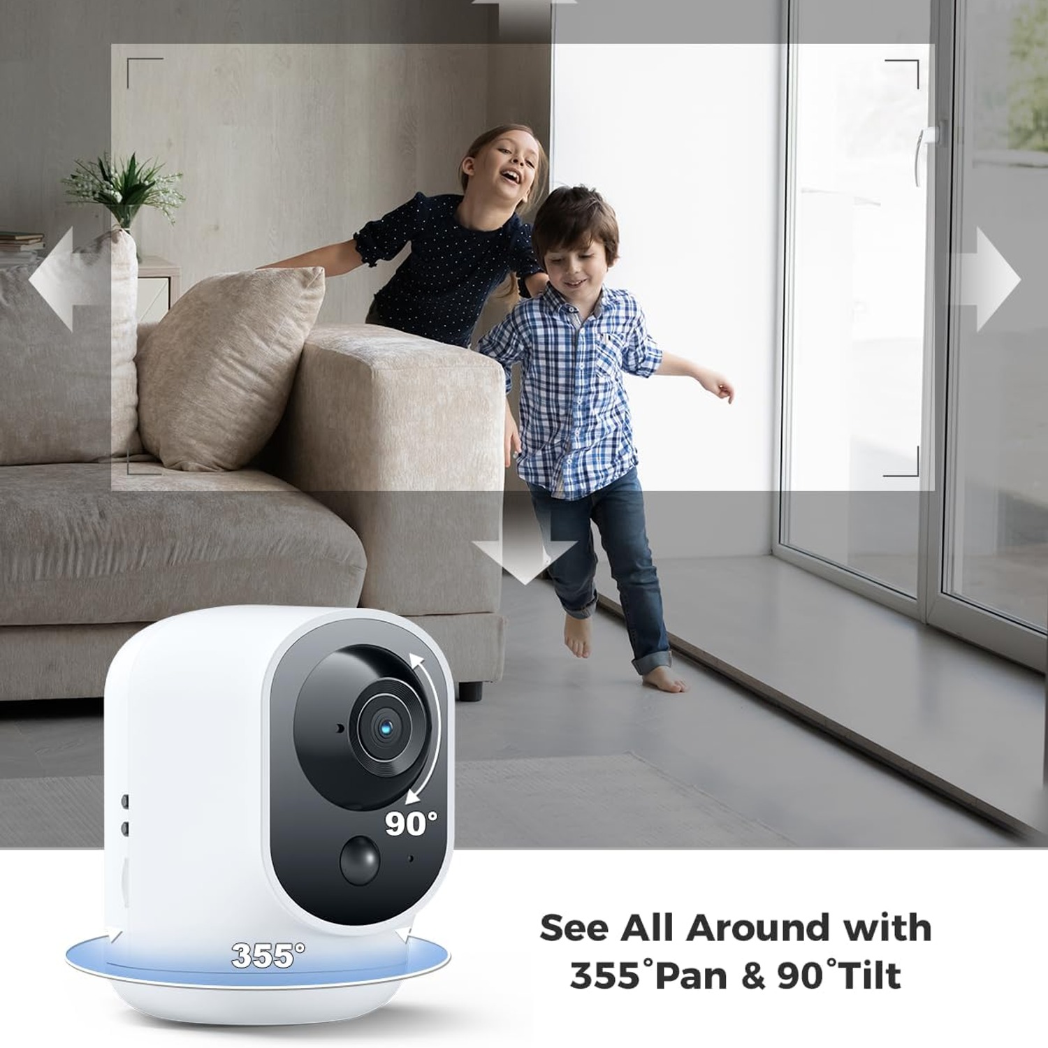 COCOCAM 2K Battery Indoor Security Camera with Pan and Tilt: image 3