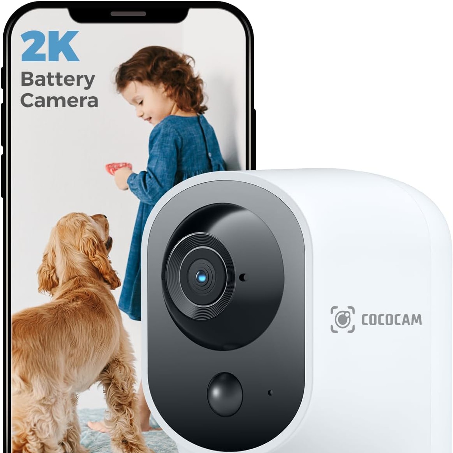 COCOCAM 2K Battery Indoor Security Camera with Pan and Tilt: image 1