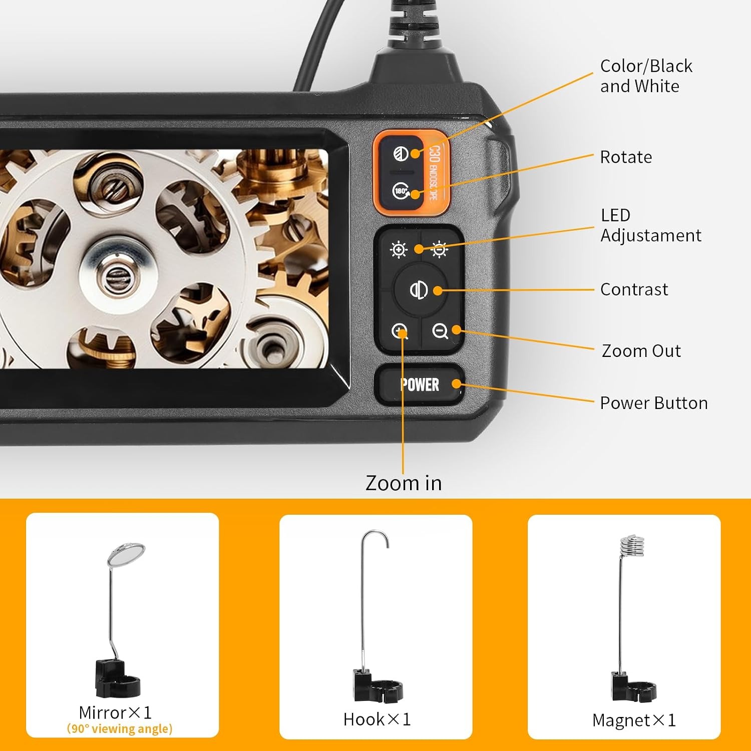 KozyOne 10m Industrial Endoscope Inspection Camera with 4.3" Screen: image 6