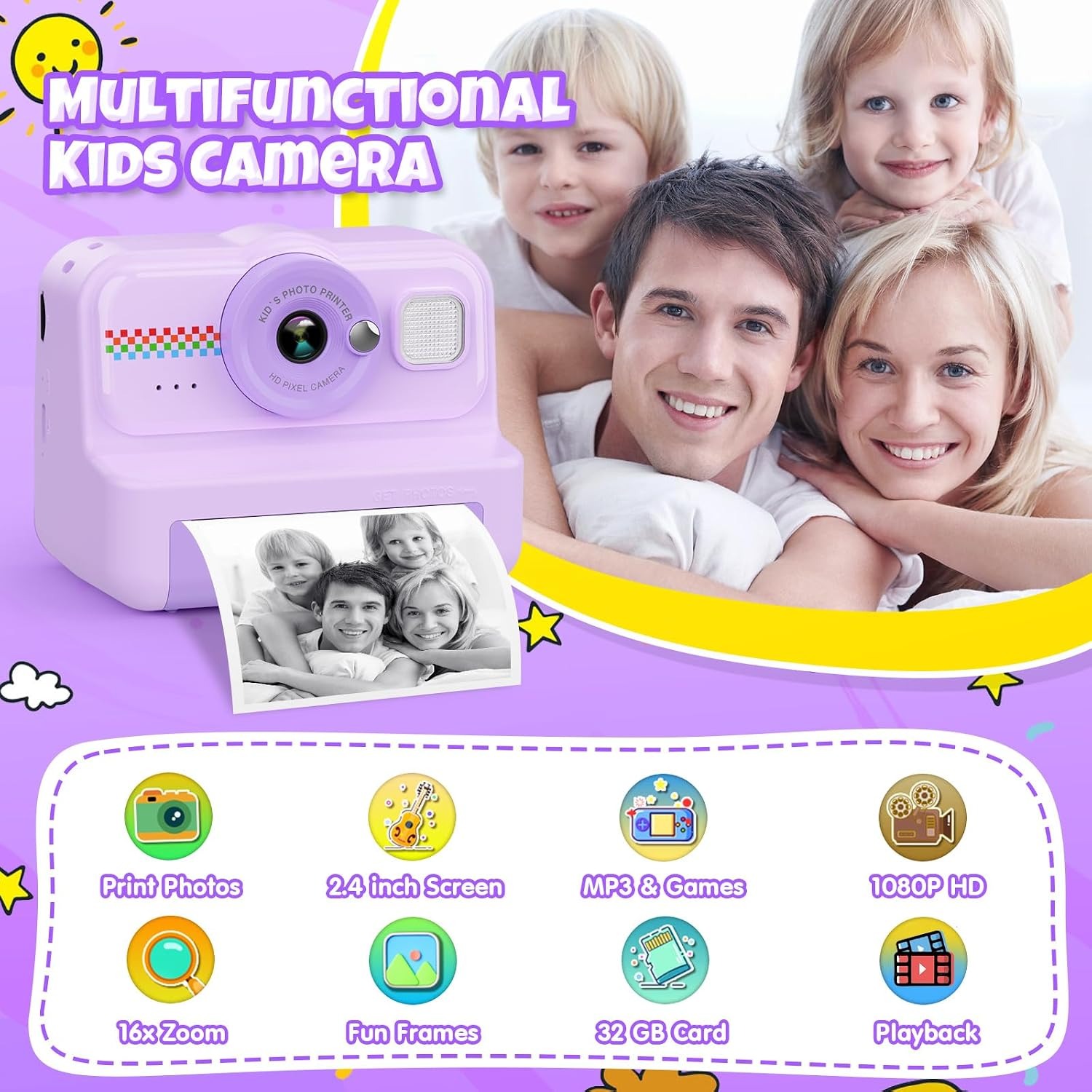 Kids Instant Print Camera with 32GB Card and Print Paper: image 2