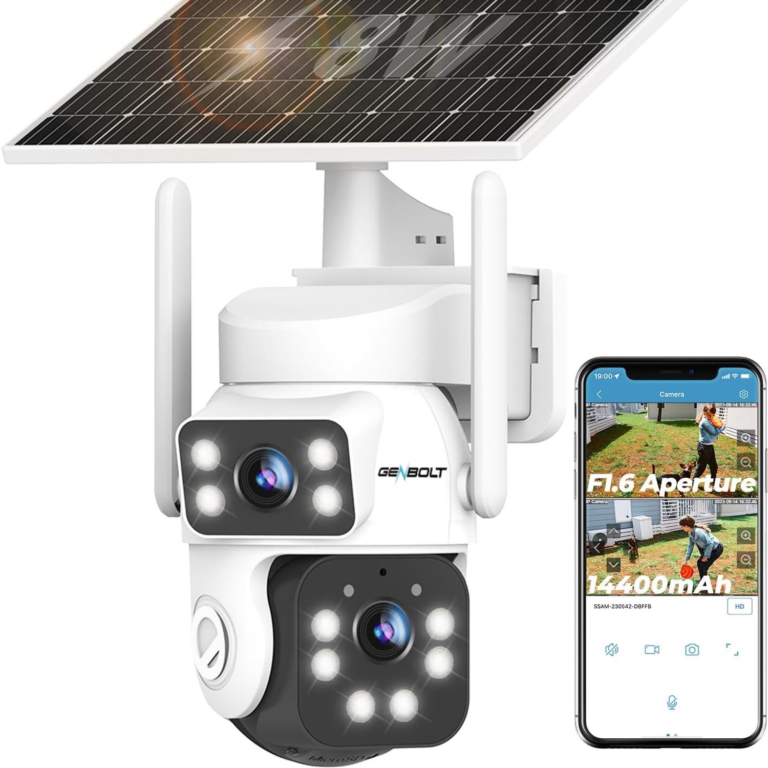 Solar Security Camera with 24/7 Recording (Dual Lens 2K WiFi): image 1