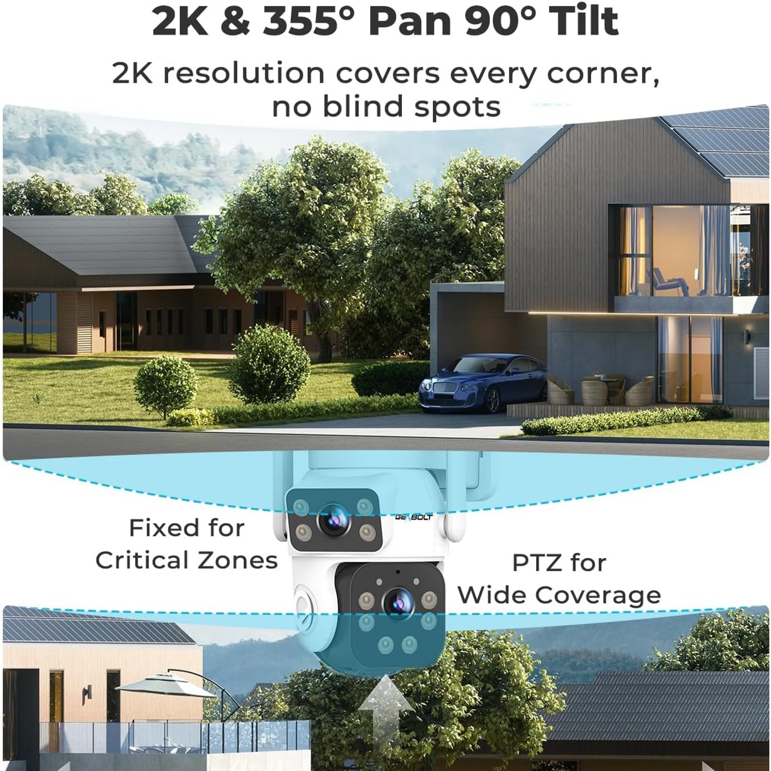 Solar Security Camera with 24/7 Recording (Dual Lens 2K WiFi): image 6