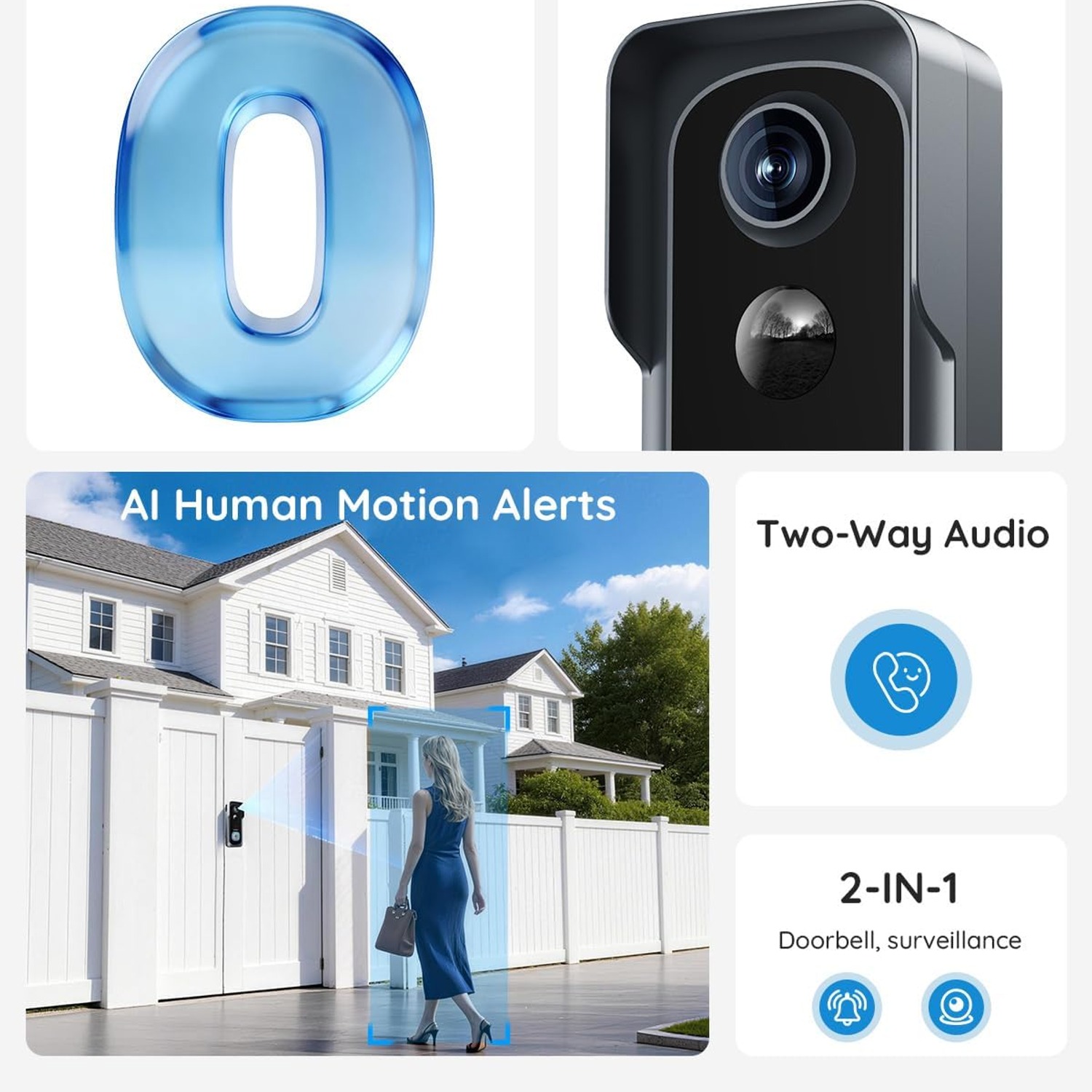 2K Wireless Video Doorbell Camera with Human Detection: image 2