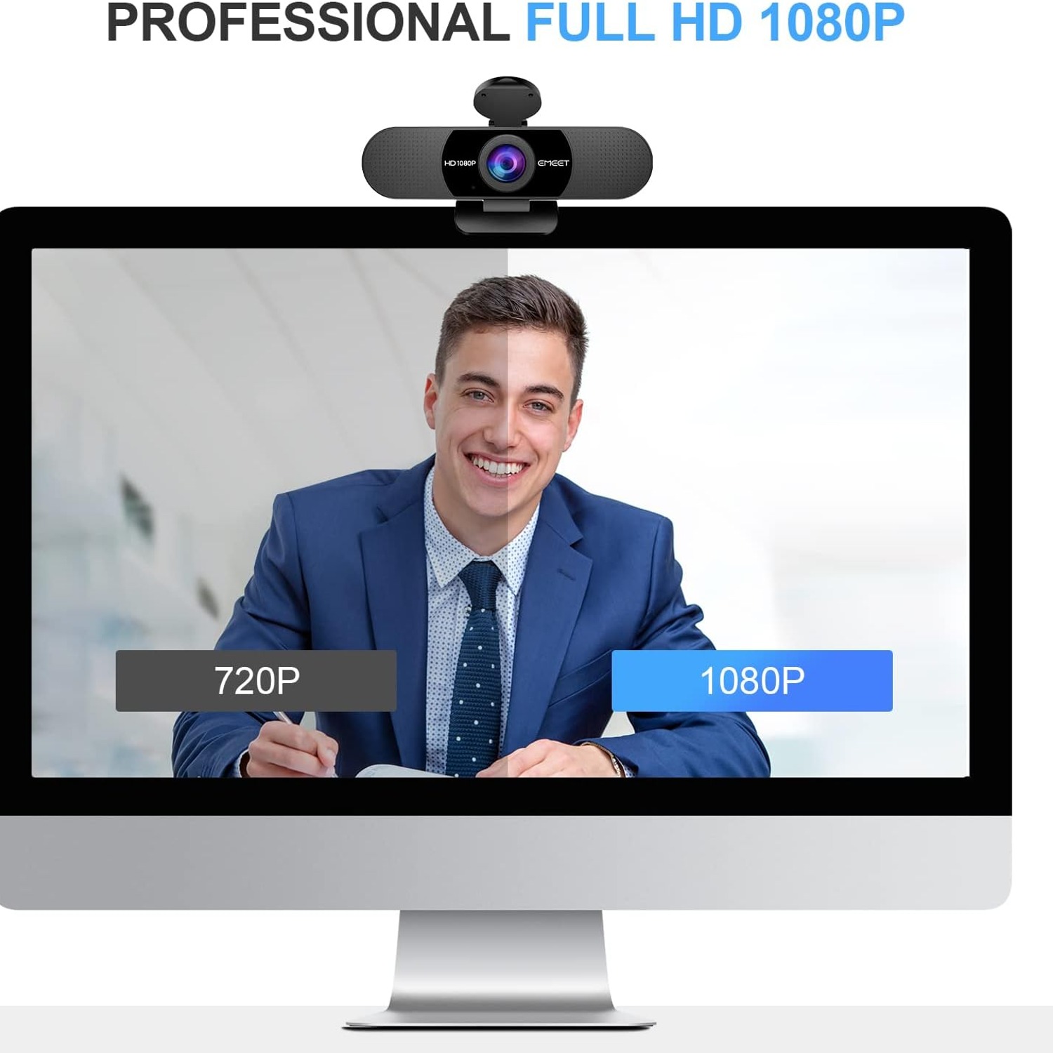 eMeet C960 1080p Webcam with Dual Noise-Cancelling Microphones: image 2
