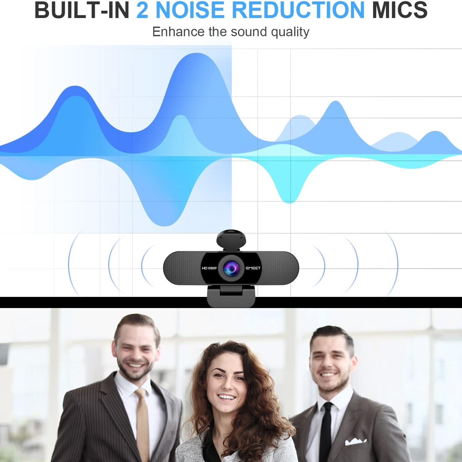 eMeet C960 1080p Webcam with Dual Noise-Cancelling Microphones: image 3