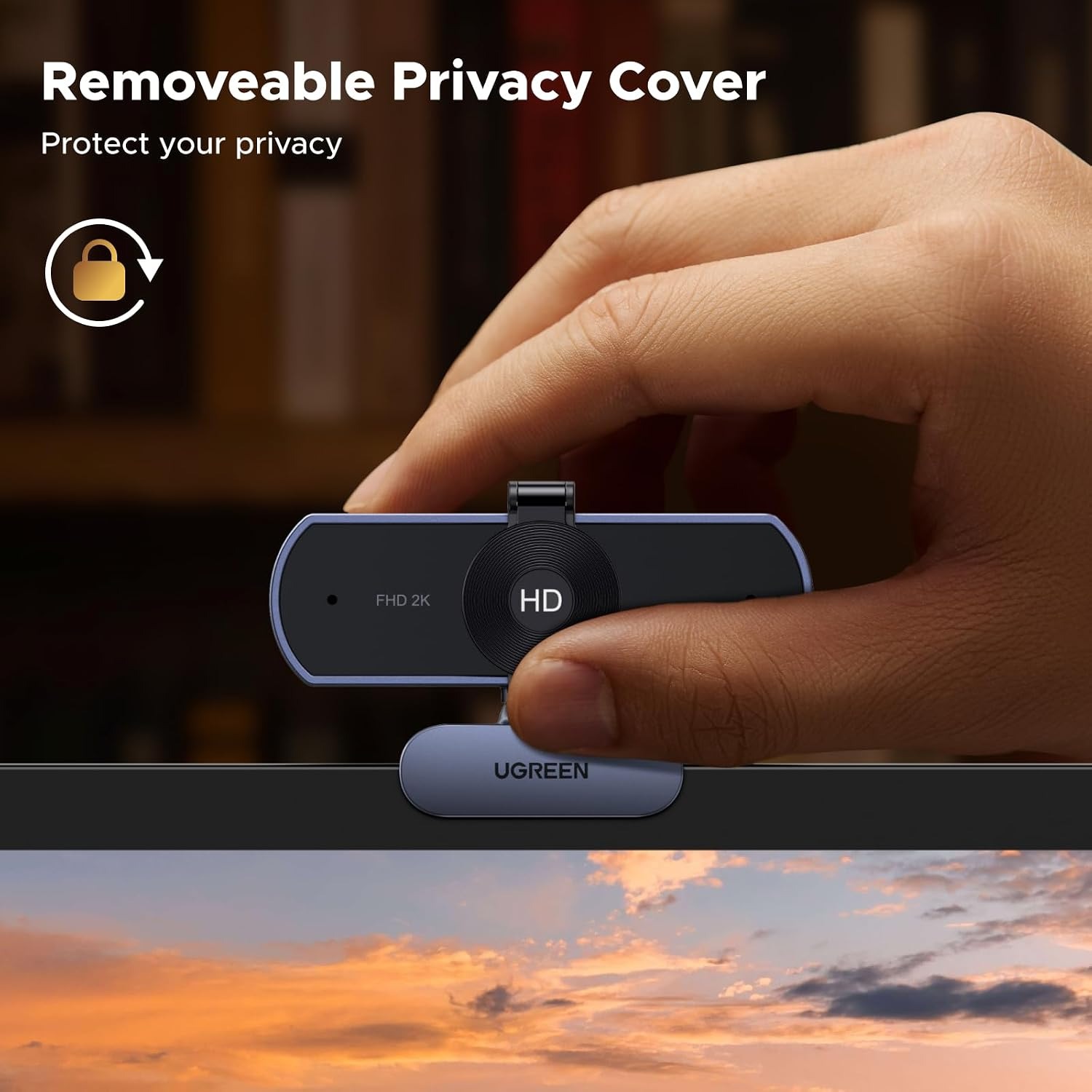 UGREEN 2K Webcam with Privacy Cover and Dual Microphones: image 5